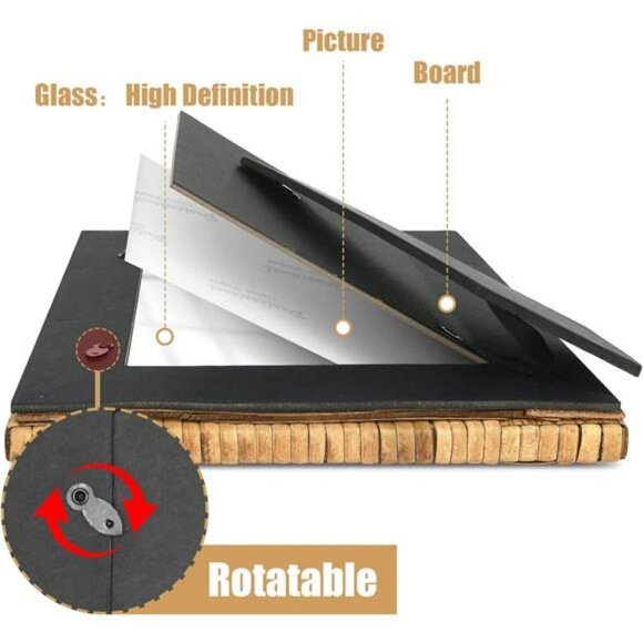 Rattan 4x6 picture frame boho photo frame woven coastal tabletop desk home decor - Picture 6 of 7